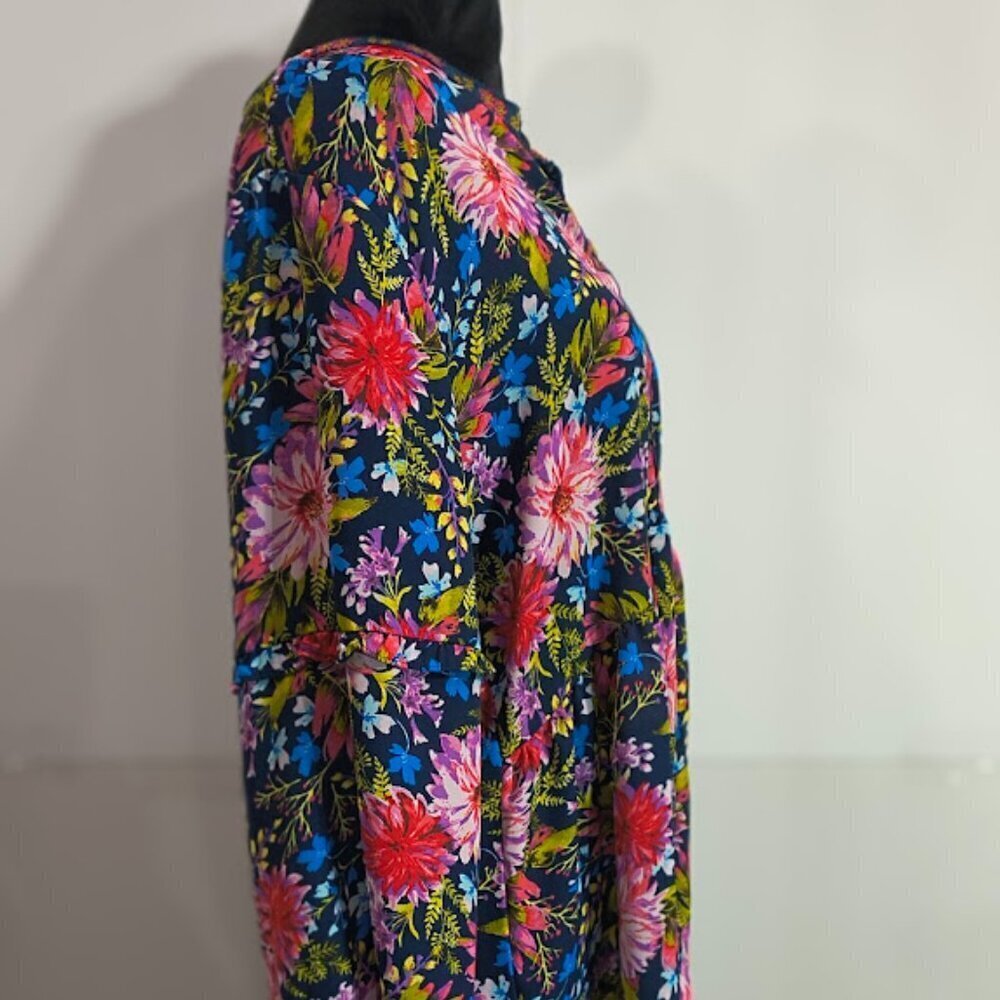 The Pioneer Woman 3/4 Sleeve V Neck Floral Blouse Top Women's Size Large - Picture 5 of 11
